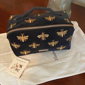 Elegant Navy and Gold Bee Cosmetic Bag